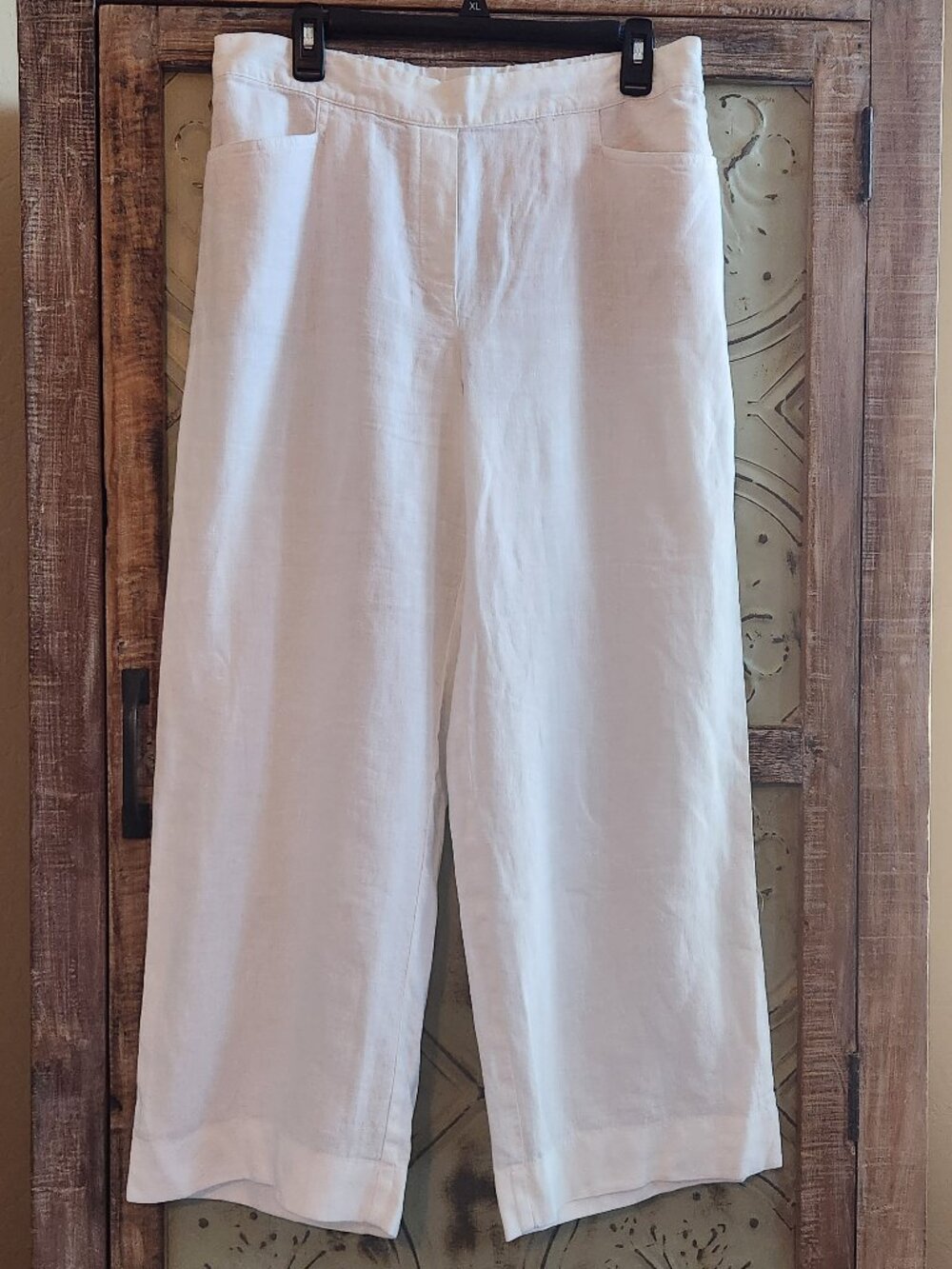 J. Jill Love Linen White Wide-leg Pants | Medium Tall